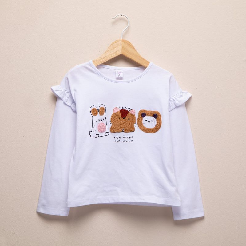 YAMP - Camiseta manga larga para Niña de Algodón Yamp