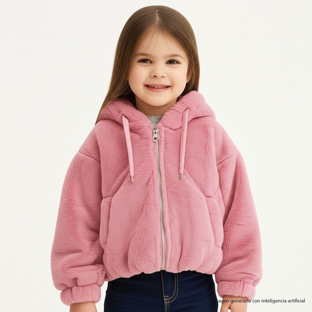 YAMP - Chaqueta Niña  Efecto pelo Con capucha Yamp