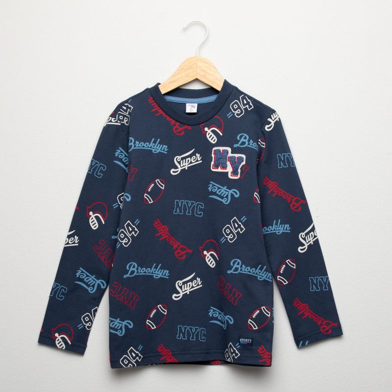 YAMP - Camiseta para Niño con Estampado Manga larga de Algodón Yamp