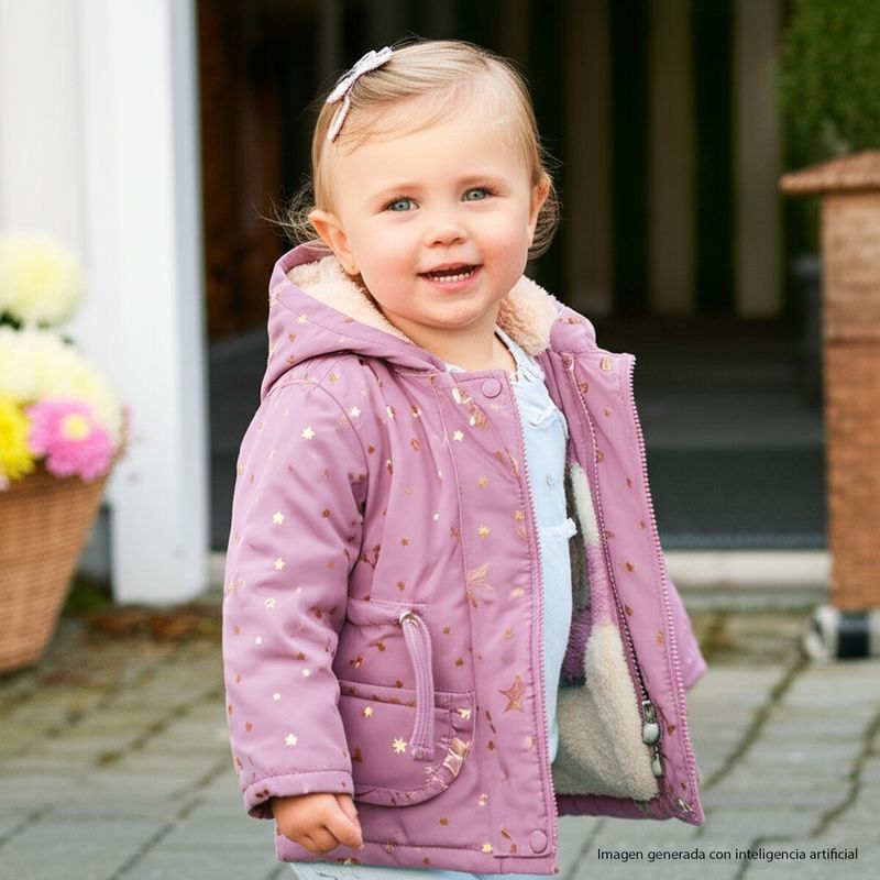 YAMP - Chaqueta Bebé niña  Acolchado Con capucha Yamp