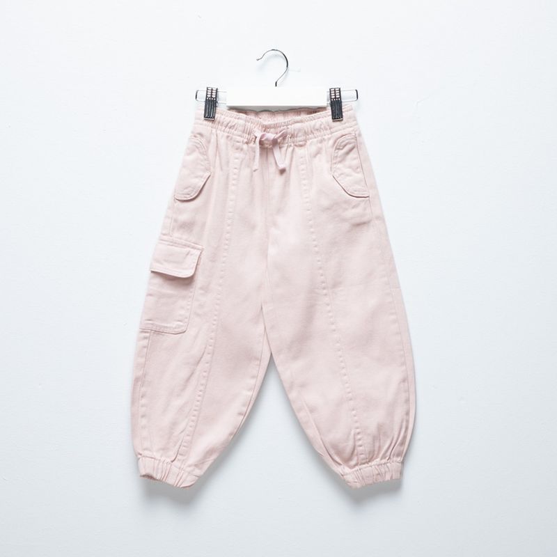 YAMP - Jean para Niña Cintura elásticada Cargo de Algodón Yamp