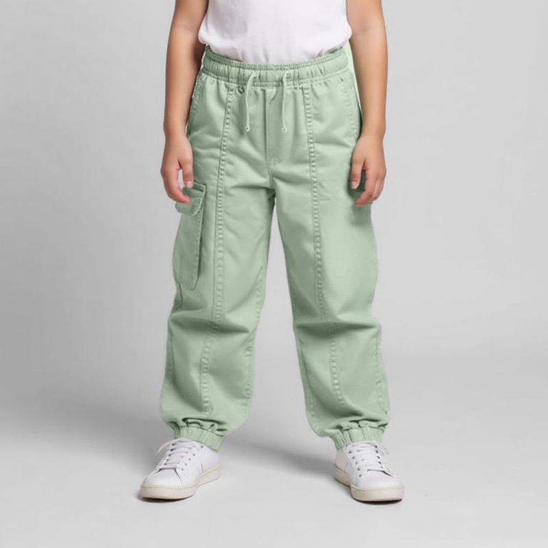 YAMP - Jean para Niña Cintura elásticada Cargo de Algodón Yamp
