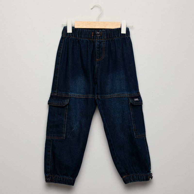 YAMP - Jean para Niño Cintura elásticada Jogger de Algodón Yamp