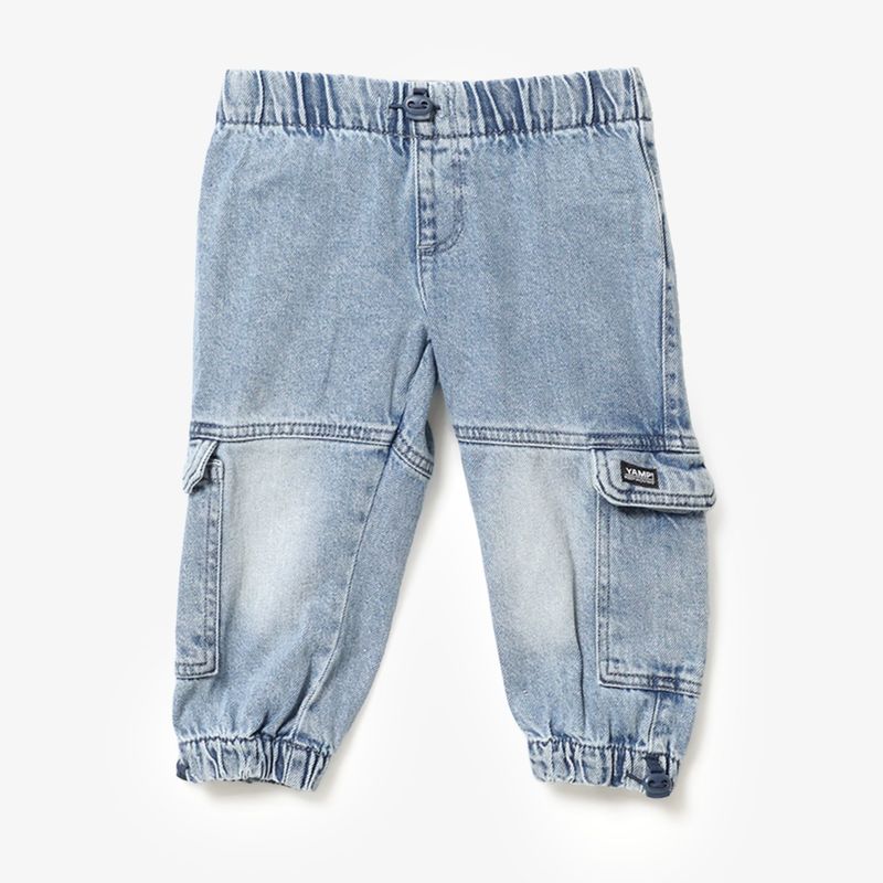 YAMP - Jean para Niño Cintura elásticada Jogger de Algodón Yamp