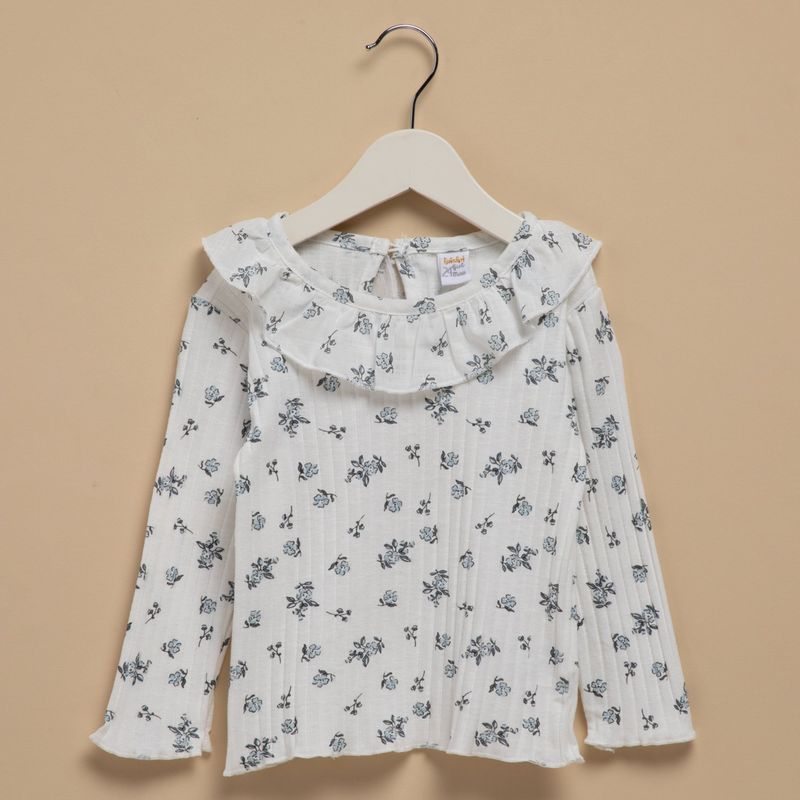 YAMP - Camiseta manga larga Bebé niña  Acanalada  Manga larga Yamp