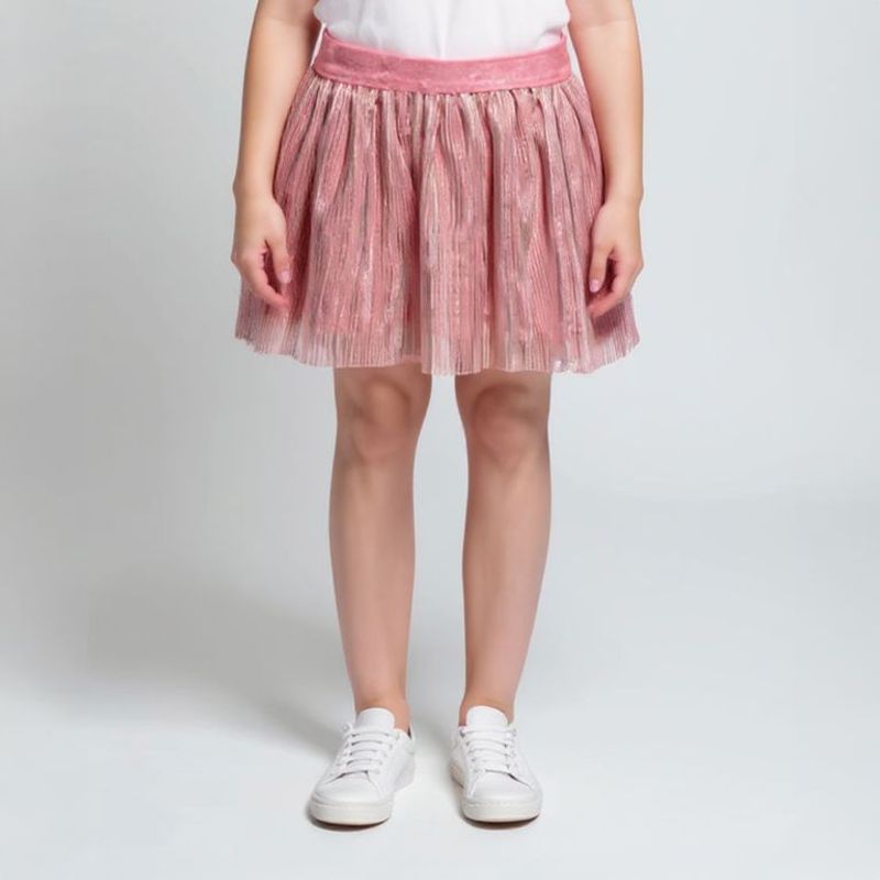 YAMP - Falda para Niña Brillante Cintura elásticada Yamp