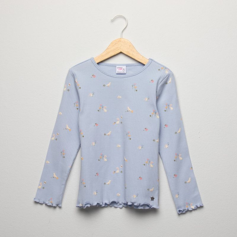 YAMP - Camiseta para Niña Manga larga de Algodón Yamp