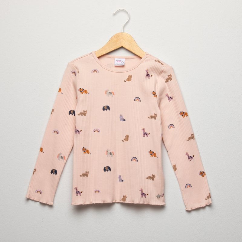 YAMP - Camiseta para Niña Manga larga de Algodón Yamp