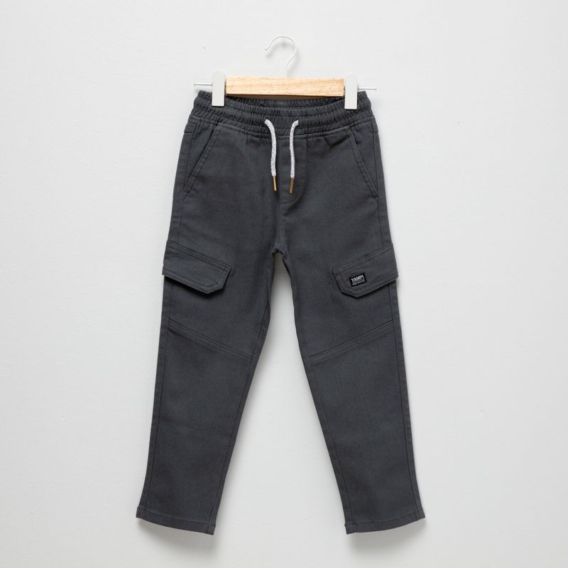 YAMP - Pantalón para Niño Cintura elásticada Cargo de Algodón Yamp