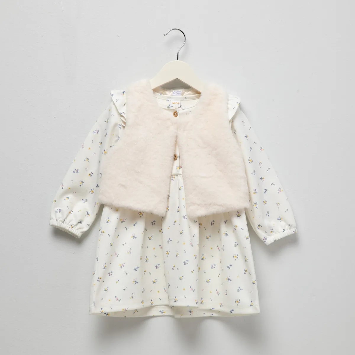 YAMP - Set Vestido manga larga + Chaleco para Bebé niña en Yamp