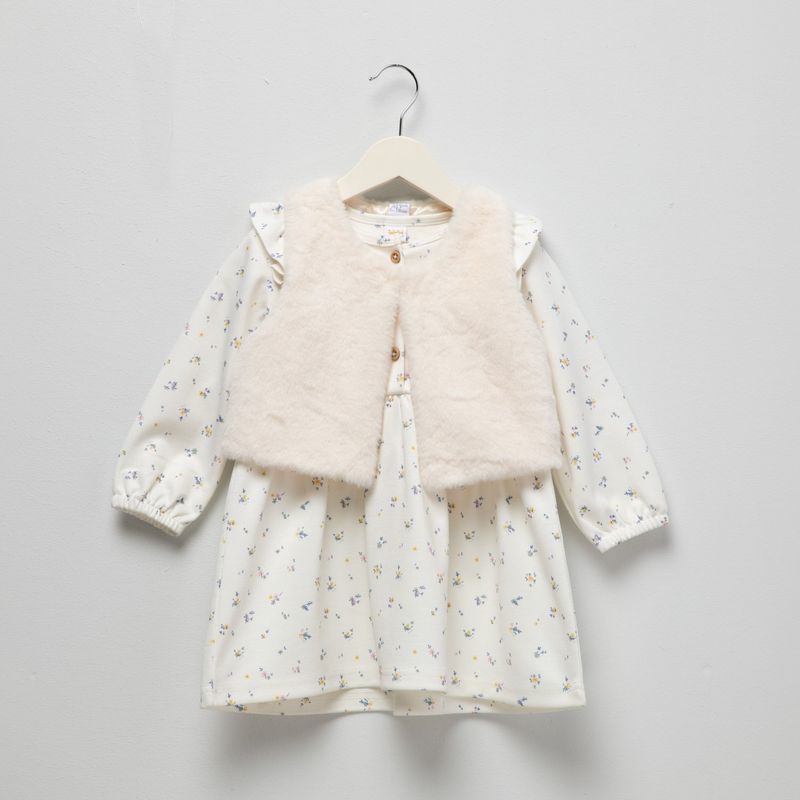 YAMP - Set Vestido manga larga + Chaleco para Bebé niña en Yamp