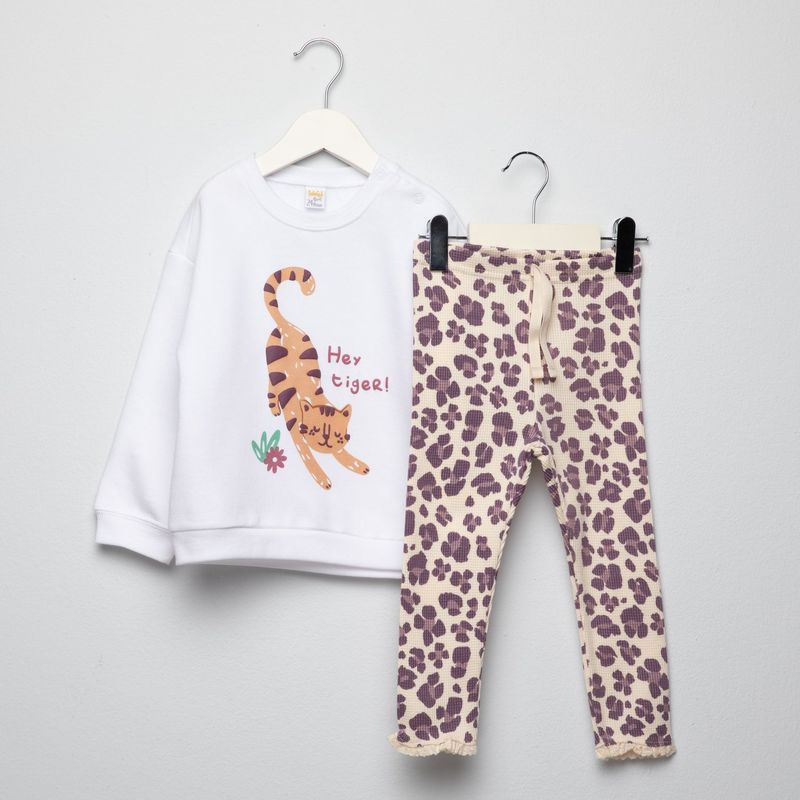 YAMP - Set Saco manga larga + Pantalón para Bebé niña en Algodón YAMP