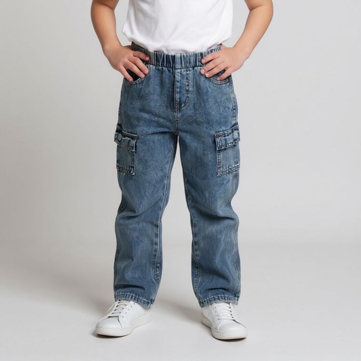 YAMP - Jean para Niño Cintura elásticada de Algodón Yamp