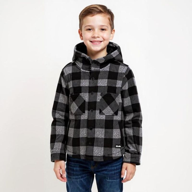 YAMP - Chaqueta Con capucha para Niño de Cuadros Yamp