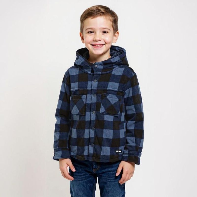 YAMP - Chaqueta Con capucha para Niño de Cuadros Yamp