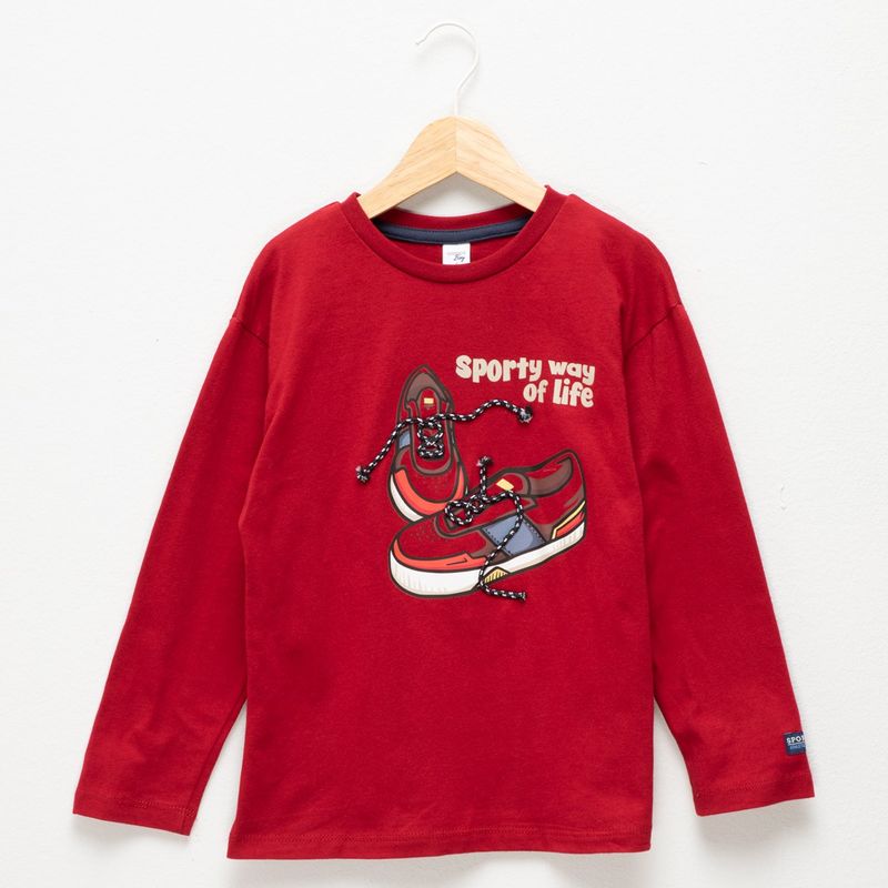 YAMP - Camiseta para Niño con Estampado Manga larga de Algodón Yamp