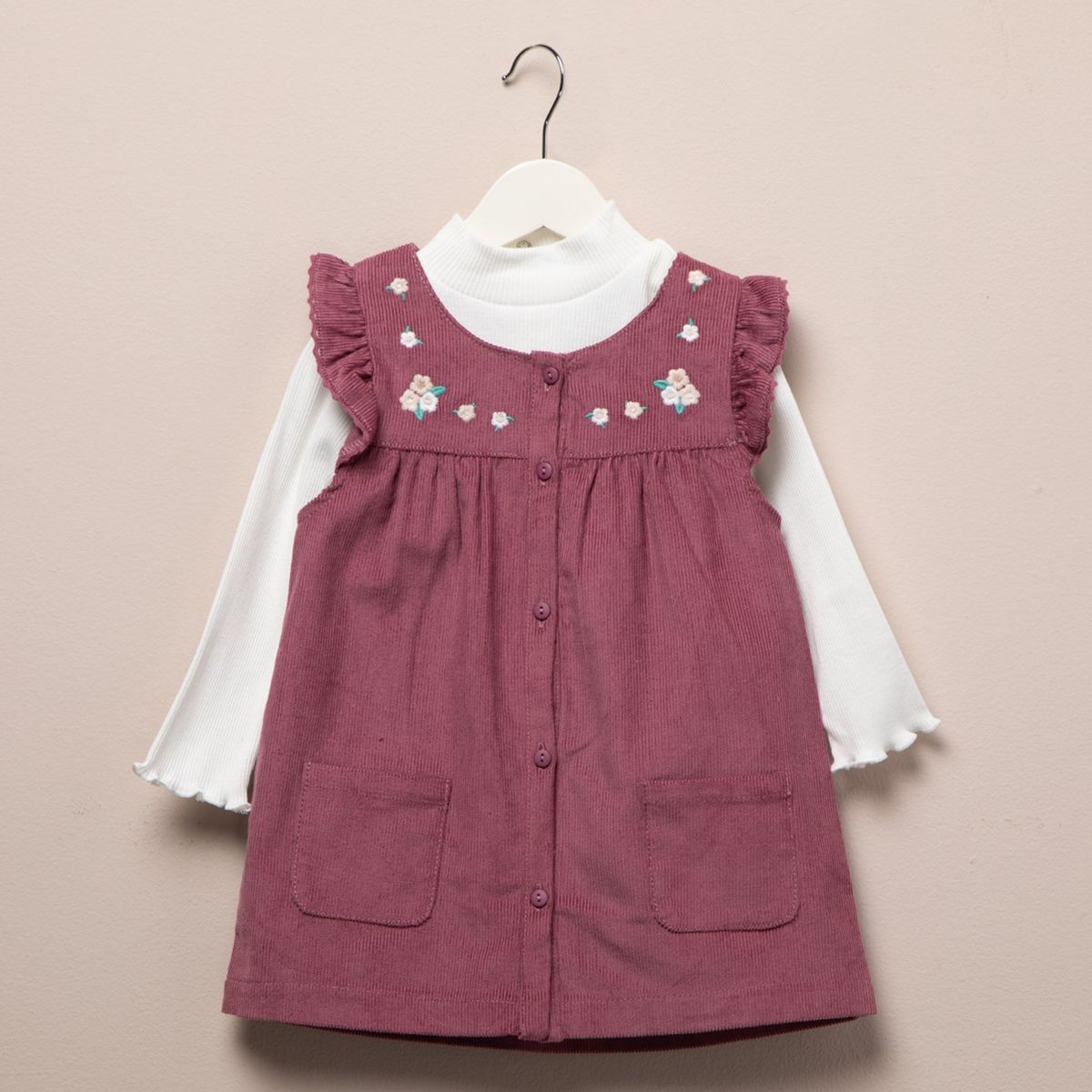 YAMP - Sets Blusa manga larga + Vestido para Bebé niña en Algodón Yamp
