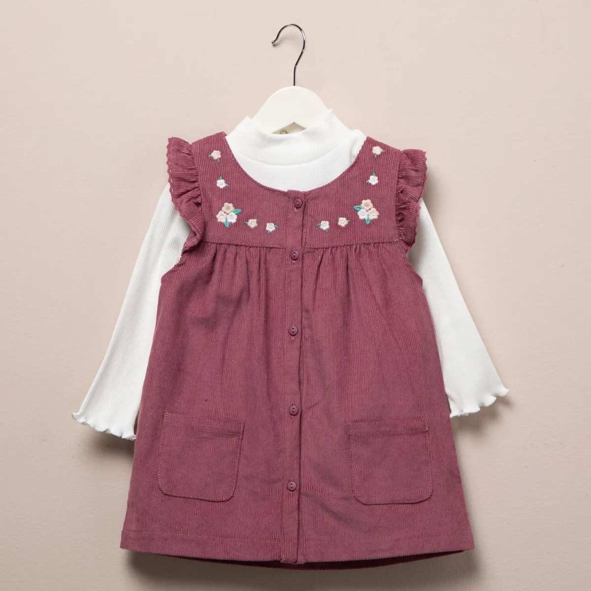 YAMP - Sets Blusa manga larga + Vestido para Bebé niña en Algodón Yamp