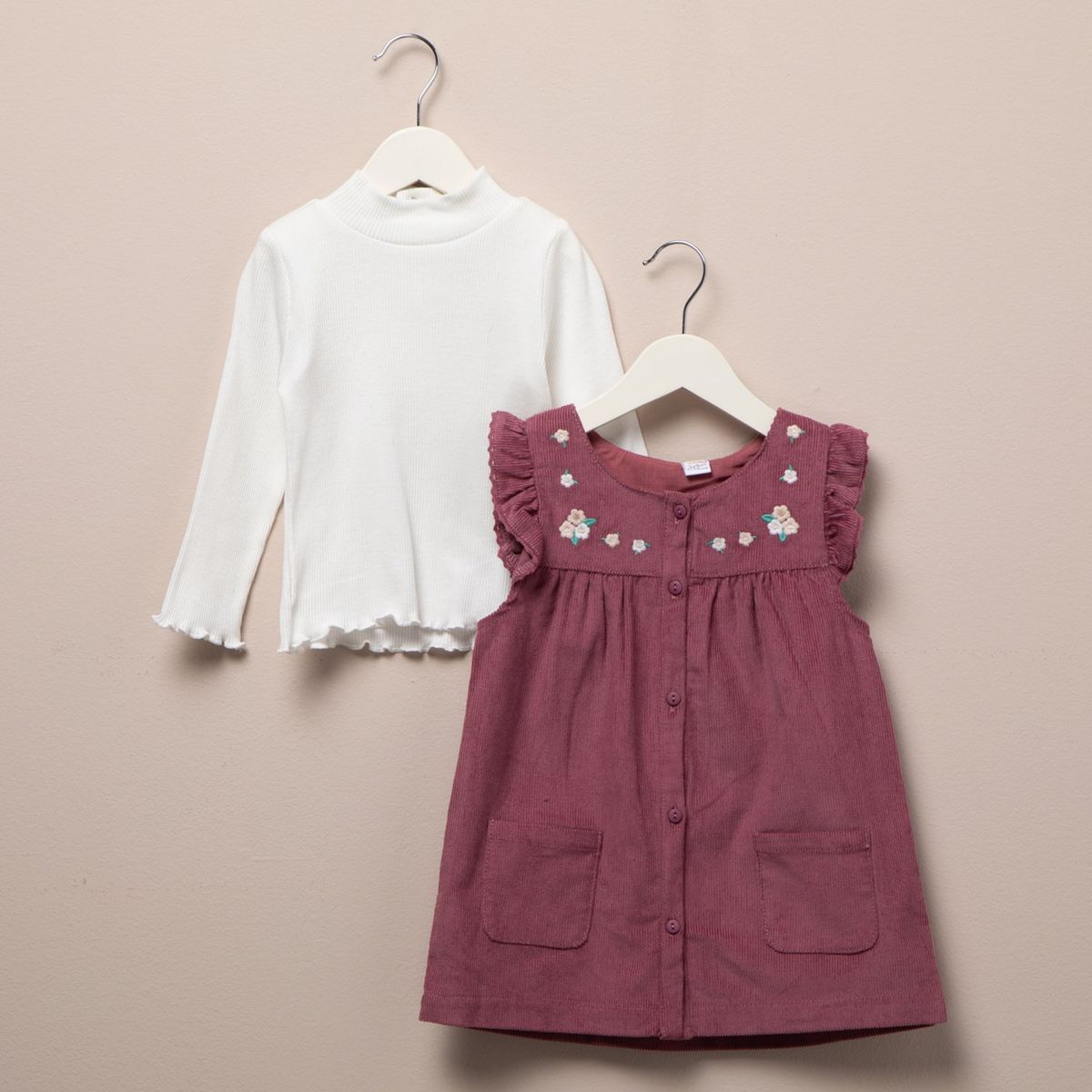 YAMP - Sets Blusa manga larga + Vestido para Bebé niña en Algodón Yamp