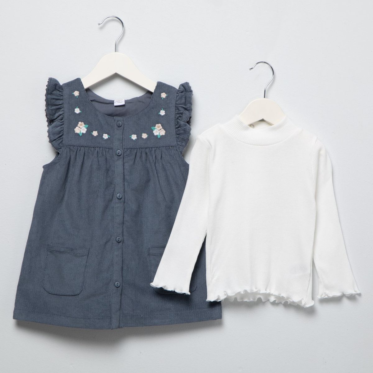 YAMP - Sets Blusa manga larga + Vestido para Bebé niña en Algodón Yamp