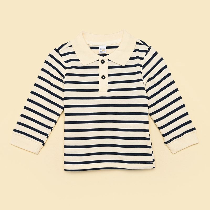 YAMP - Camiseta polo para Bebé niño de Rayas Manga larga de Algodón Yamp