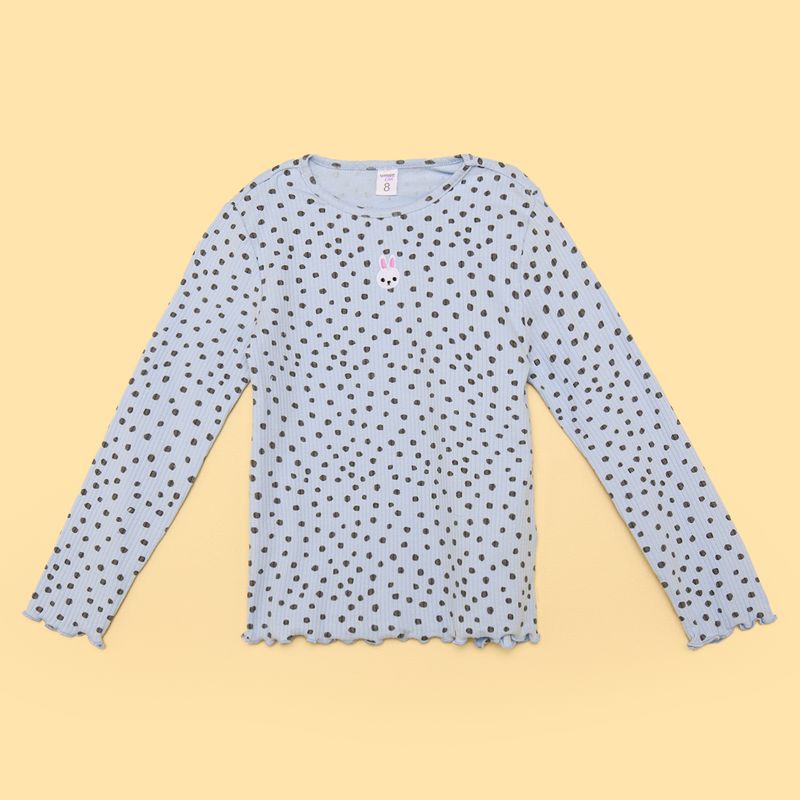 YAMP - Camiseta manga larga para Niña con Estampado de Algodón Yamp