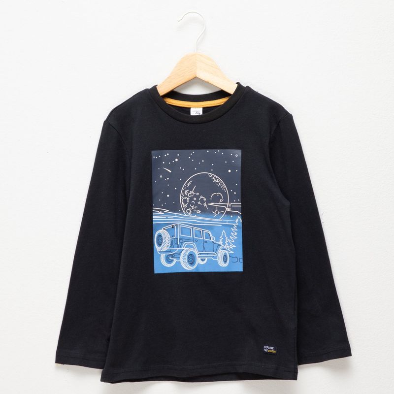 YAMP - Camiseta para Niño con Estampado Manga larga de Algodón Yamp