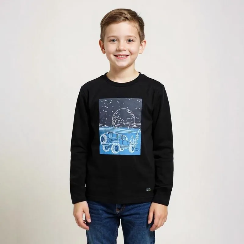 YAMP - Camiseta para Niño con Estampado Manga larga de Algodón Yamp