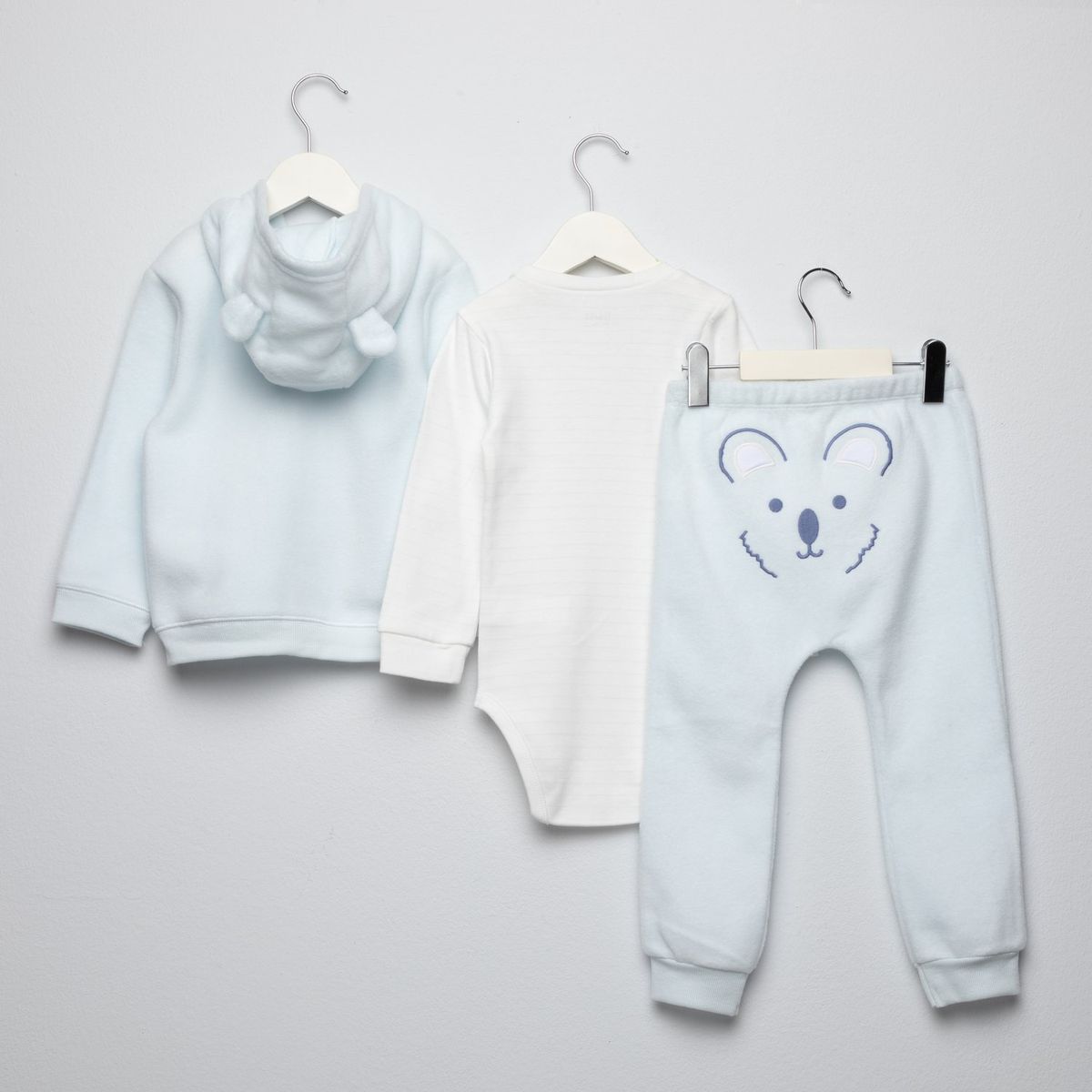 YAMP - Sets Saco con capucha + Boby manga larga + Jogger para Bebé niño Yamp