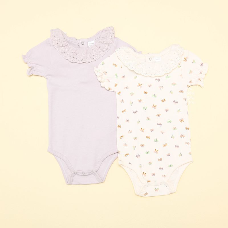 YAMP - Bodies para Bebé niña Pack de 2 unidades Con cuello de Algodón Yamp