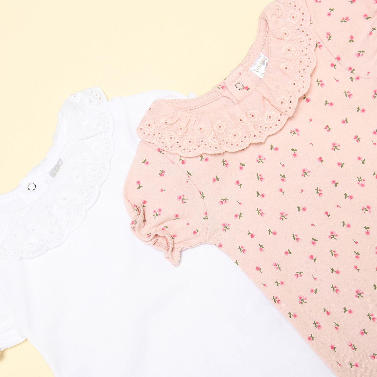 YAMP - Bodies para Bebé niña Pack de 2 unidades Con cuello de Algodón Yamp