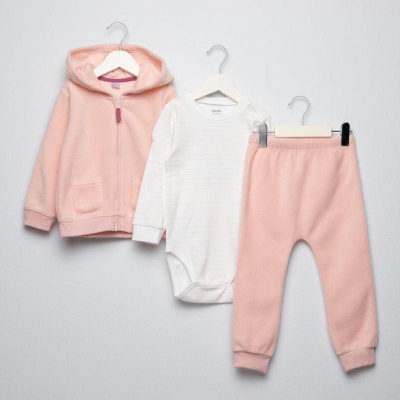 YAMP - Sets Saco con capucha + Body mangas larga + Pantalón Jogger para Bebé niña Yamp
