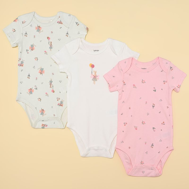 YAMP - Bodies para Bebé niña Pack de 3 unidades de Algodón Yamp