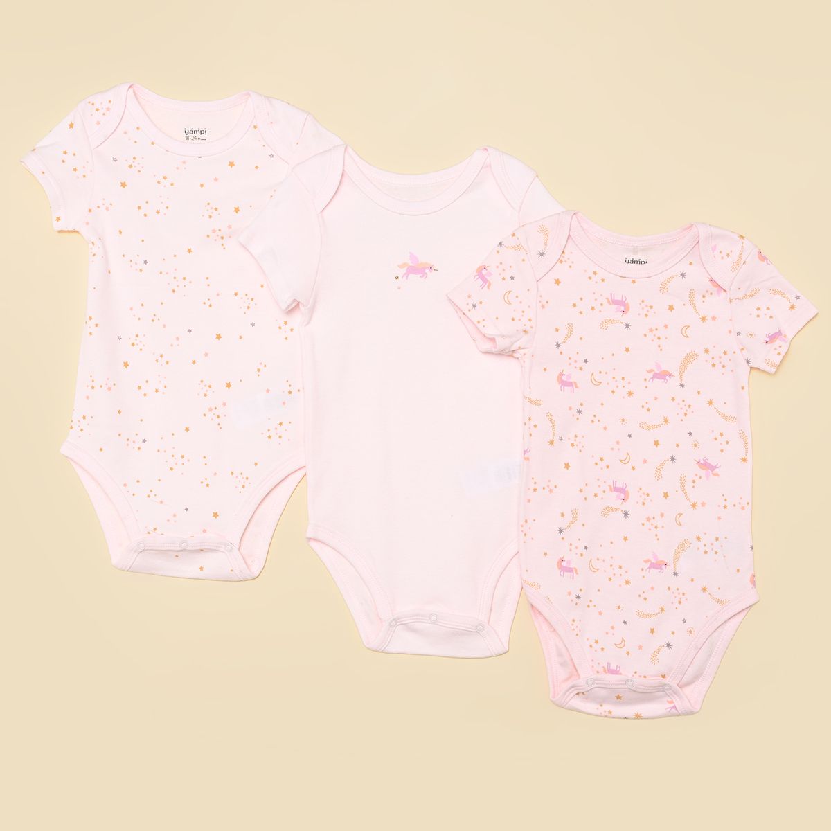 YAMP - Bodies para Bebé niña Pack de 3 unidades de Algodón Yamp