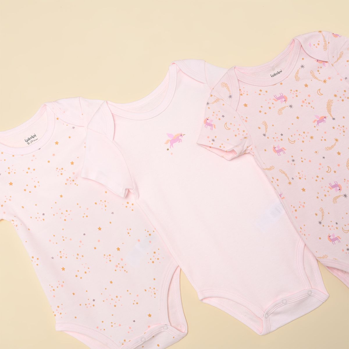 YAMP - Bodies para Bebé niña Pack de 3 unidades de Algodón Yamp