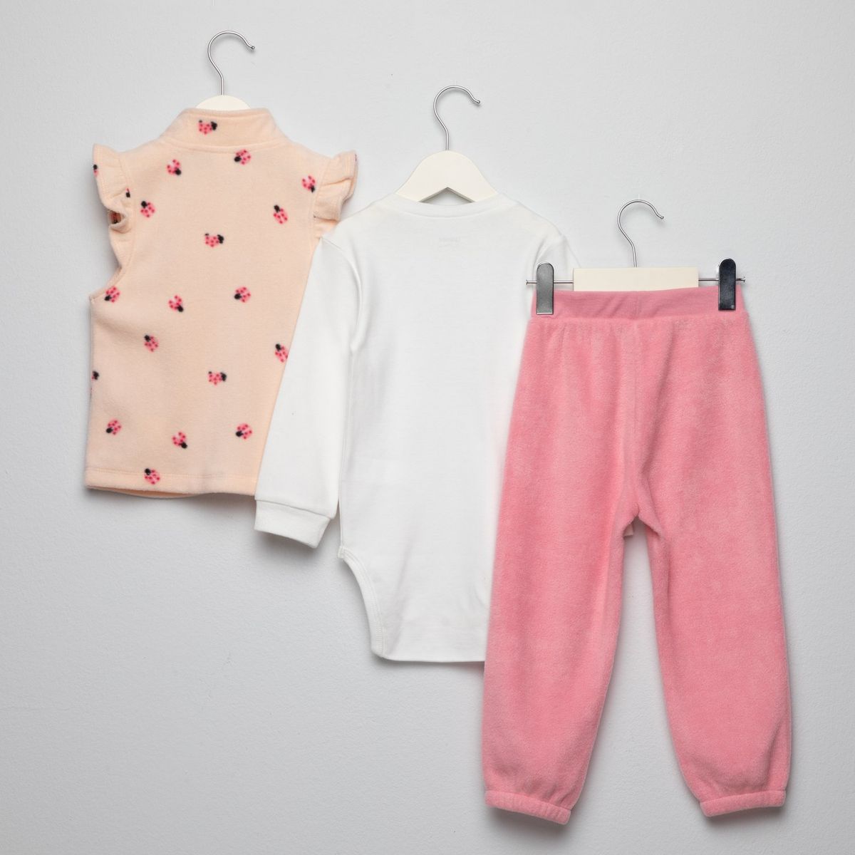 YAMP - Sets Saco con capucha + Body mangas larga + Pantalón Jogger para Bebé niña Yamp