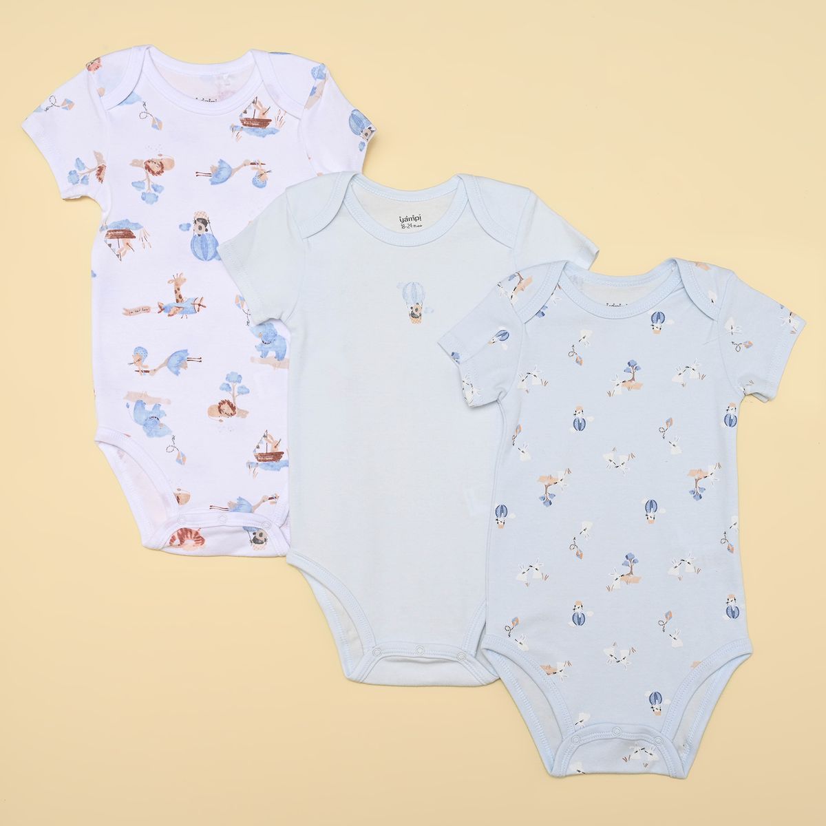 YAMP - Bodies para Bebé niña Pack de 3 unidades de Algodón Yamp