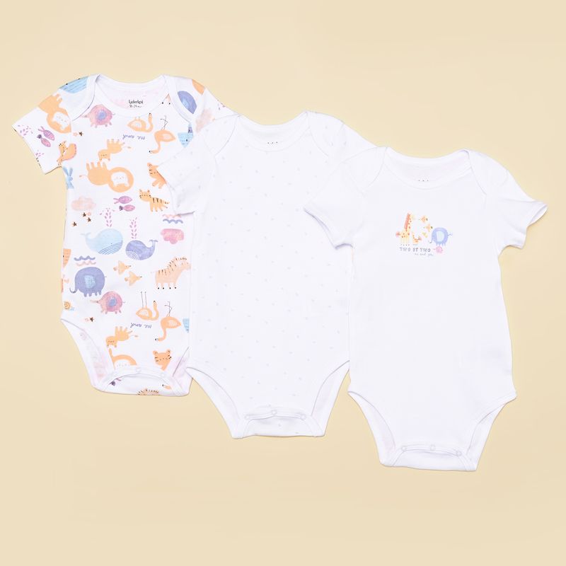 YAMP - Bodies para Bebé niña Pack de 3 unidades de Algodón Yamp