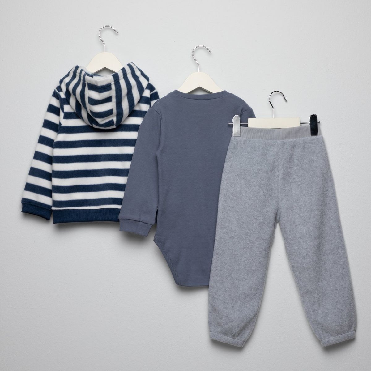 YAMP - Sets Chaleco con capucha + Body manga larga + Pantalón para Bebé niño Yamp
