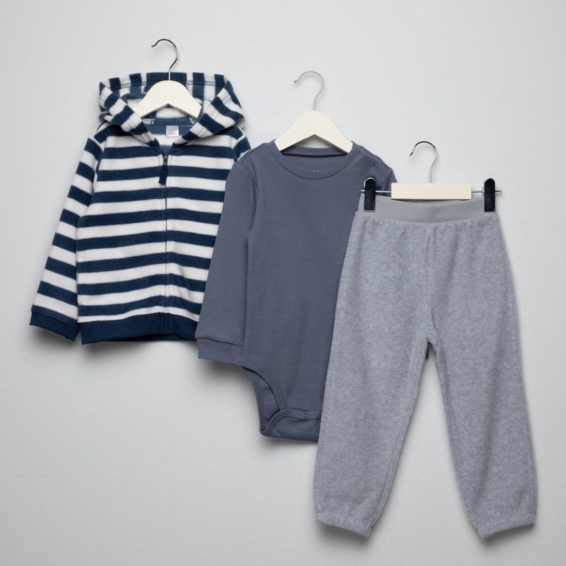 YAMP - Sets Chaleco con capucha + Body manga larga + Pantalón para Bebé niño Yamp