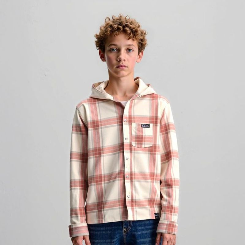 DOO AUSTRALIA - Camisa para Niño de Cuadros Con capucha Manga larga de Algodón Doo Australia
