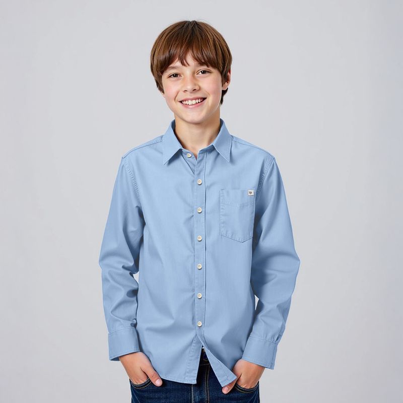 FEDERATION - Camisa para Niño Manga larga de Algodón Federation