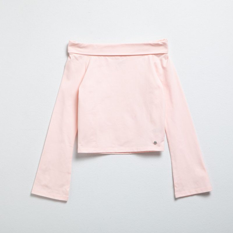 ELV - Camiseta para Niña Con cuello Manga larga de Algodón ELV