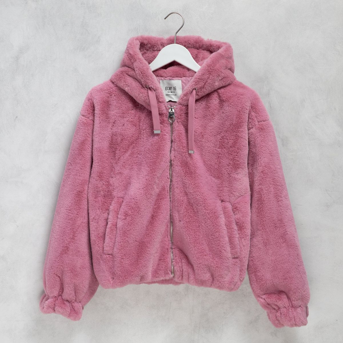 ELV - Chaqueta para Niña Efecto pelo Con capucha ELV