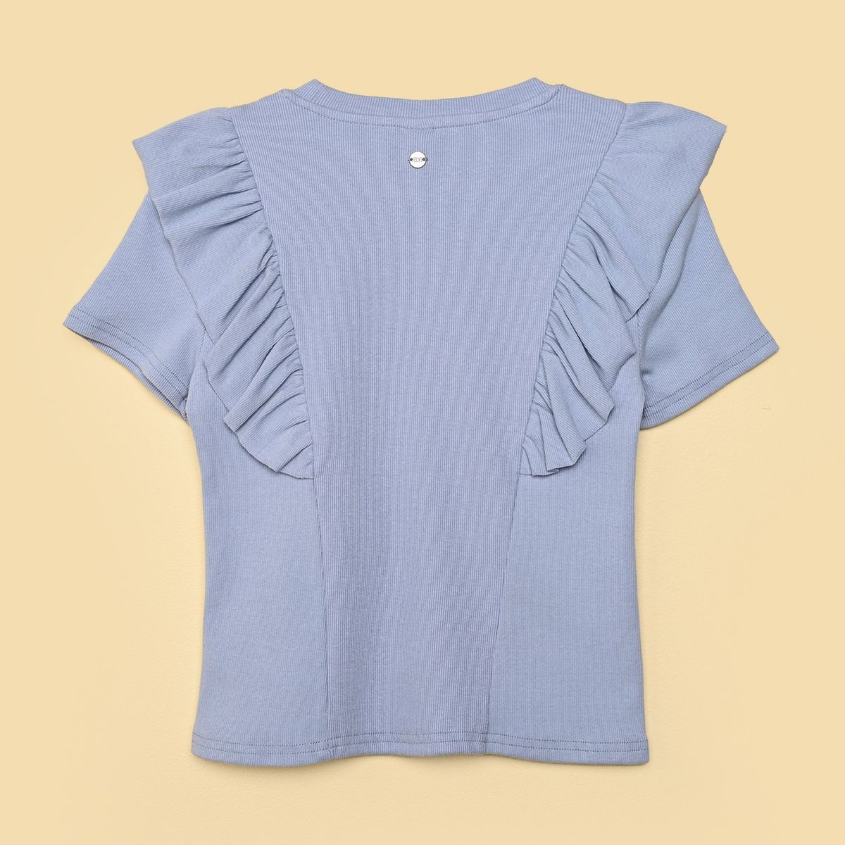 ELV - Camiseta para Niña con Boleros Manga corta de Algodón ELV