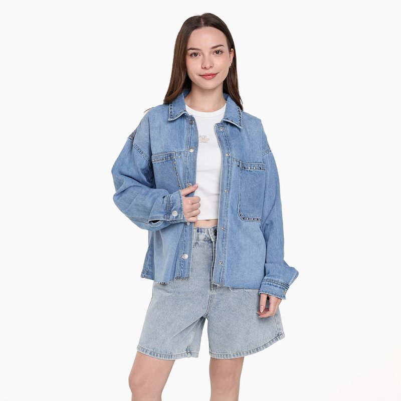 ELV - Chaqueta para Niña Con cuello de Algodón ELV