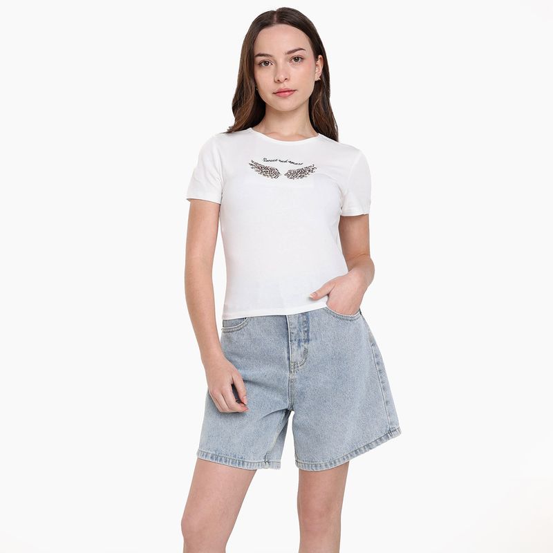 ELV - Camiseta para Niña Manga corta de Algodón ELV