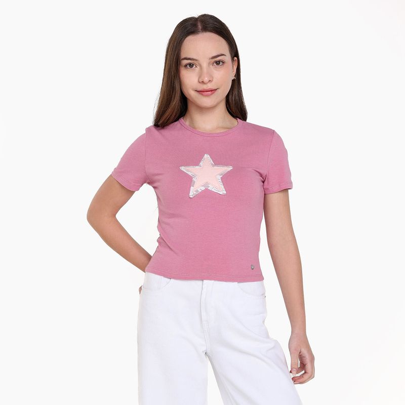 ELV - Camiseta para Niña Manga corta de Algodón ELV