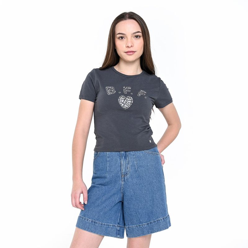 ELV - Camiseta para Niña Manga corta de Algodón ELV