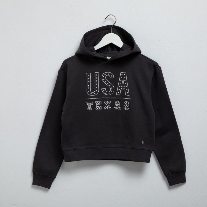ELV - Saco para Niña con Logo Con capucha de Algodón ELV